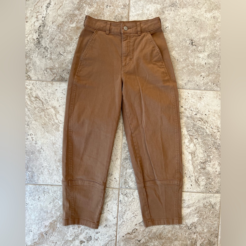Everlane Organic Cotton Barrel Utility Pant in Golden Brown, size 0 - Picture 10 of 10
